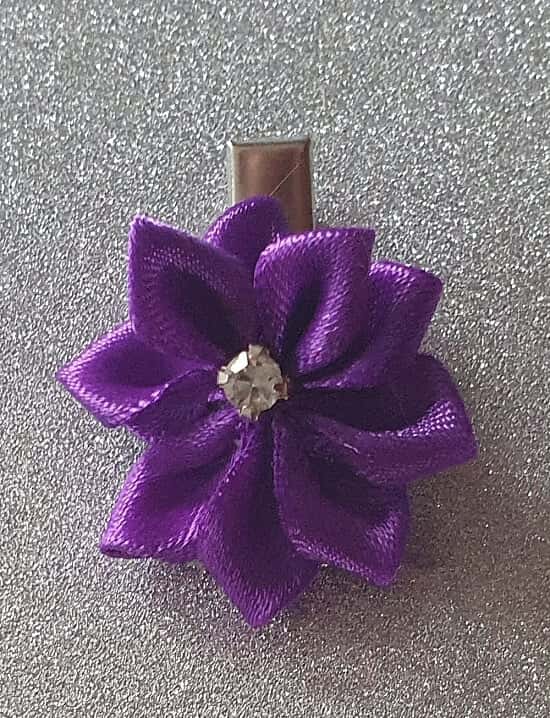 Purple Flower Hairclip or Headband
