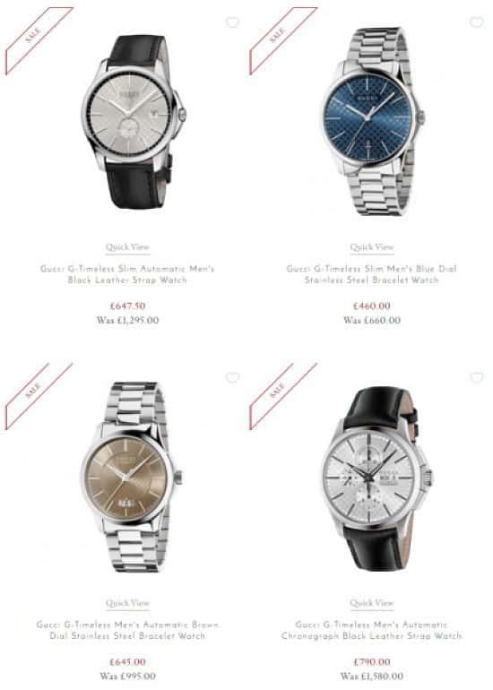 Get up to 50% Off Selected Gucci Watches