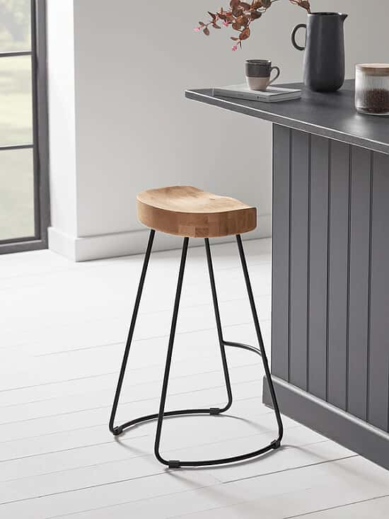 SAVE - Weathered Oak & Metal Counter Stool