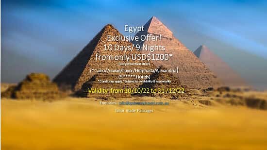 Egypt 10 days/9 nights Exclusive Offer