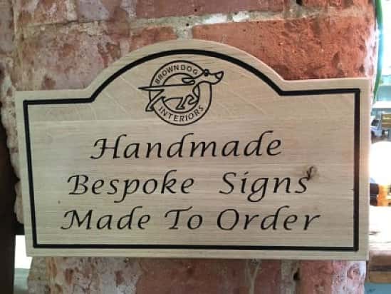 New Instore - Bespoke Oak Signs for Indoor or Outdoor use.