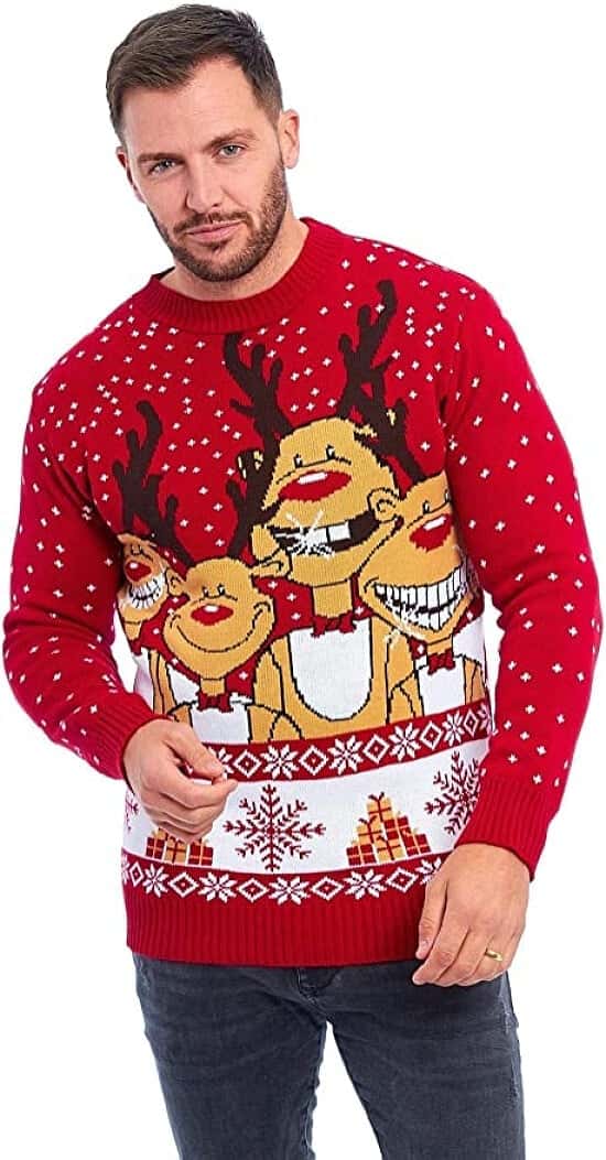 LEKEEZ Christmas Jumper Unisex Mens Ladies Flossing Around Xmas Tree Sweater