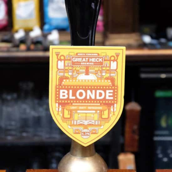 On the bar from Great Heck Brewing, Blonde Ale - 4.3%