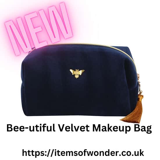 Bee-utiful Velvet Makeup Bag