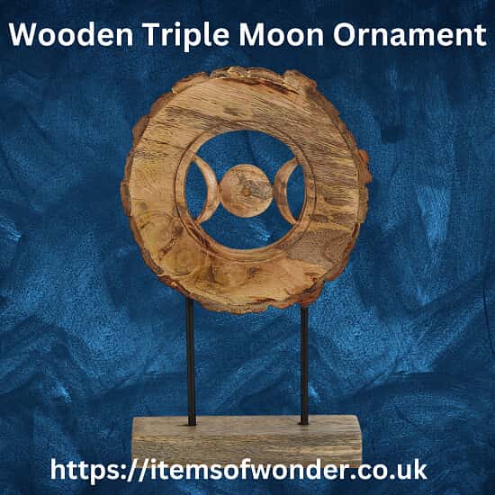 Wooden Triple Moon Ornament