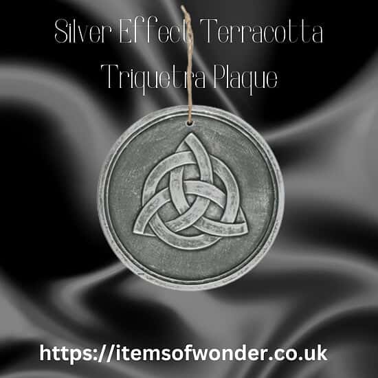 Silver Effect Terracotta Triquetra Plaque
