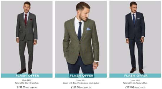 FLASH SALE - Get an Extra £50 off selected Moss 1851 Suits & Jackets