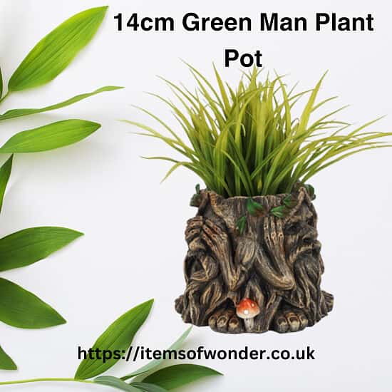 14cm Green Man Plant Pot.
