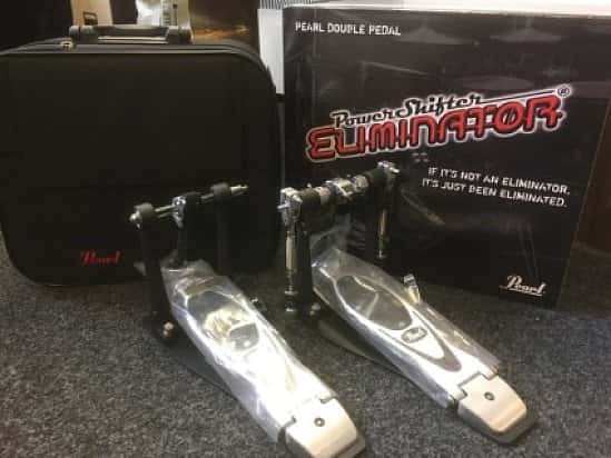 MANAGERS SPECIAL! Boxed Pearl Eliminator P-2002C Chain Drive Double Kick Pedal