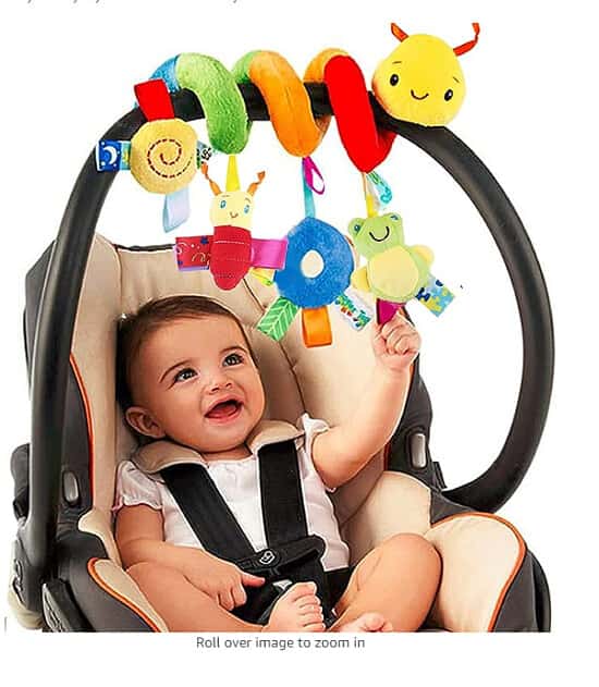 Spiral Pram Toys for Babies - Wrap Around Pushchair Stroller/Car Seat/Crib Sensory Toys