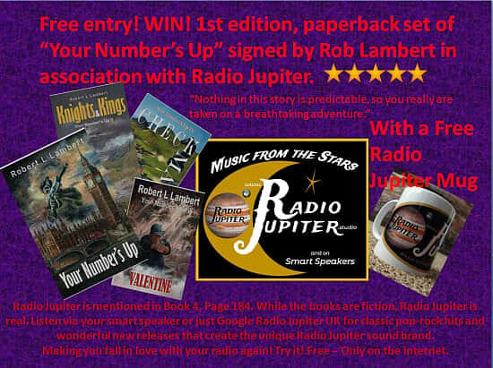 Complete 1st Edition Set "Your Number's Up" signed by Robert L Lambert with a Radio Jupiter Mug