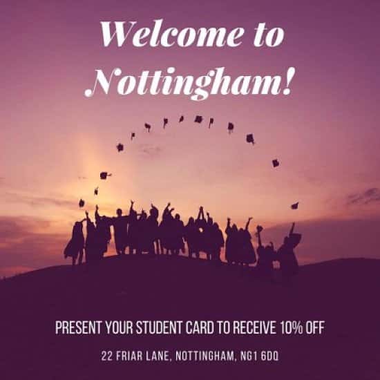 New students starting at Nottingham's great universities this year - 10% off instore with NUS card