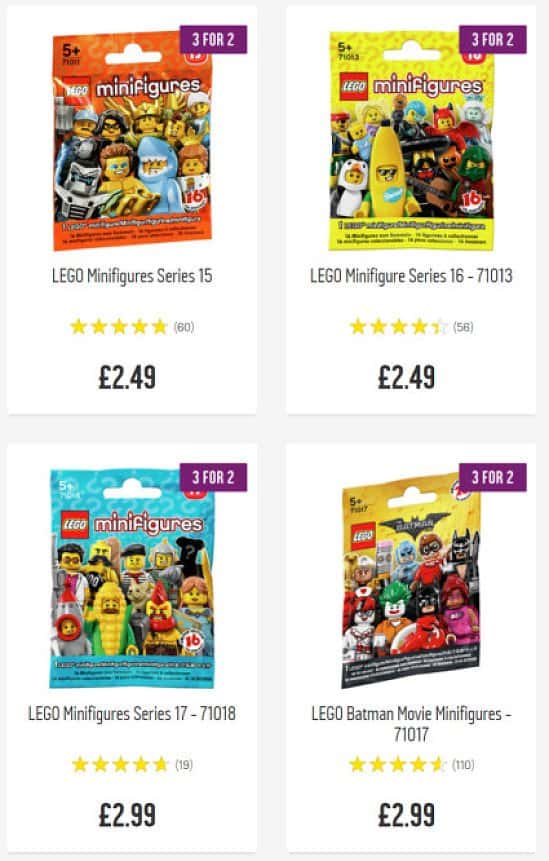 3 For 2 on Selected Lego Minifigures