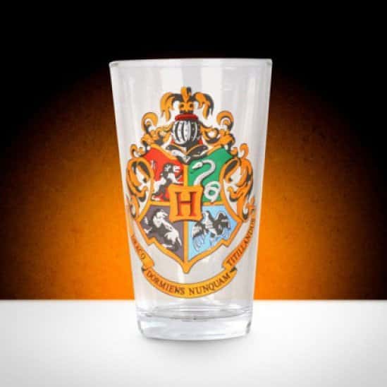 HARRY POTTER GLASS - HOGWARTS CREST - Available for just £8