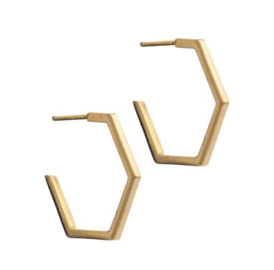 Gold Hexagon Hoop Earrings for only £45