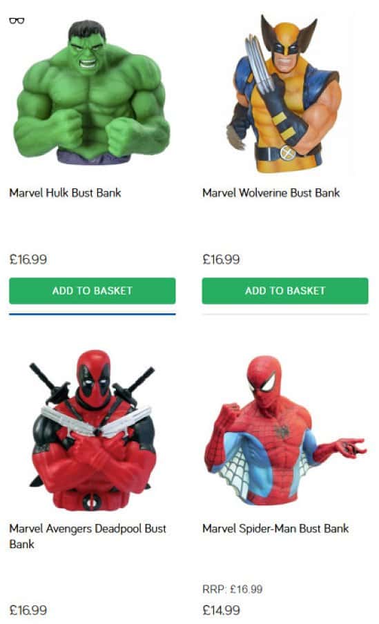 Marvel Bust Banks for as little as £13.99