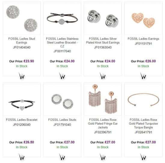 Fossil Jewellery from just £16!