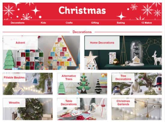 Christmas Starts Now at HobbyCraft with Free Delivery when you spend £20