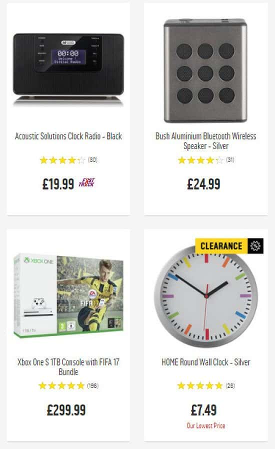 Hundreds of electronics in the Argos Clarence with up to 40% off!