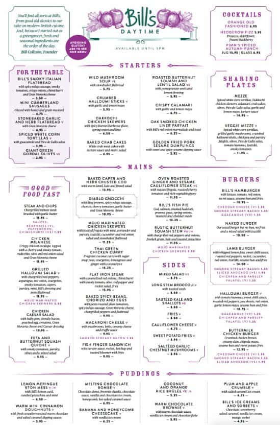 NEW Autumn Lunch menu until 5pm - Have a delicious lunch from £10.75!