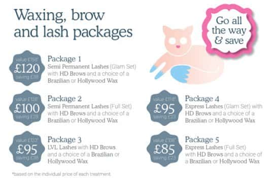 Waxing, Brow and Lash Packages that you deserve starting from £85