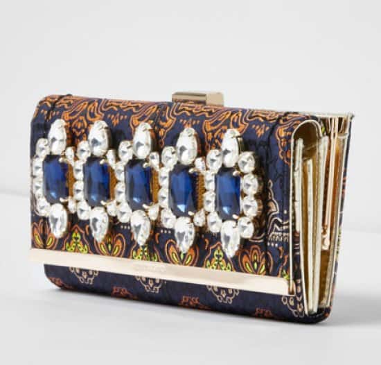 Gorgeous NEW Women's Accessories - Blue embroidered brocade clip top purse £25!