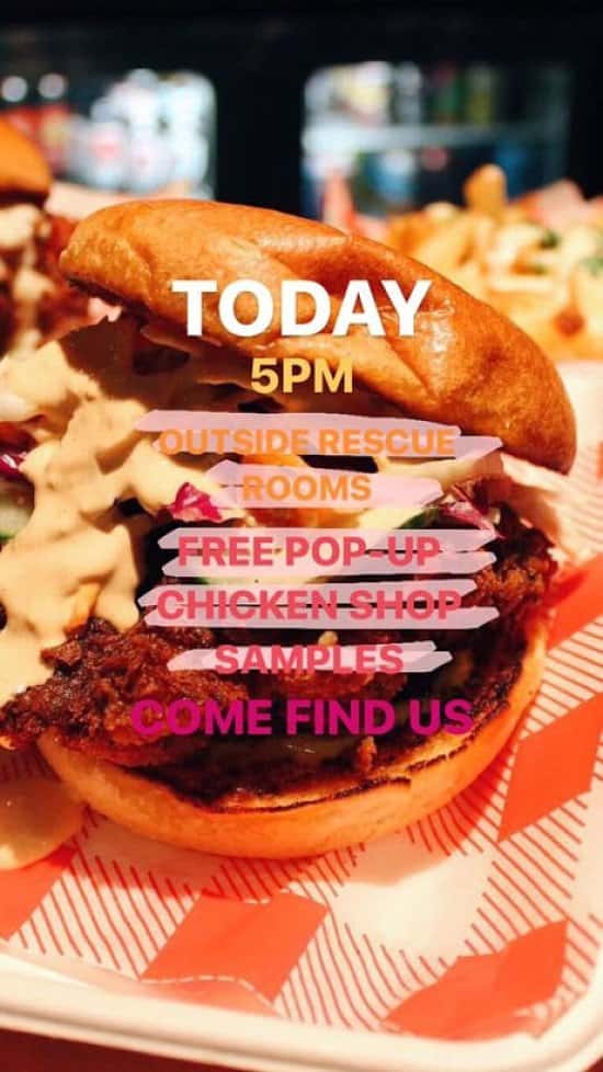 We'll be handing out FREE SAMPLES from Pop-Up Chicken Shop from 5pm!!!