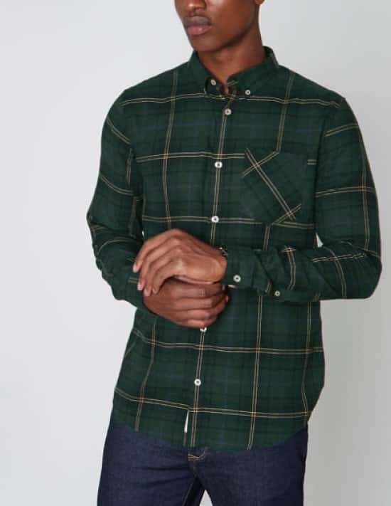 Dark green casual check shirt for just £25