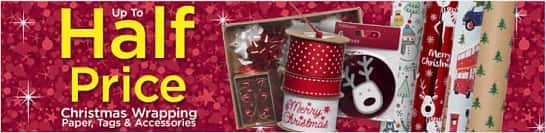 50% OFF Gift Wrapping, Ribbon, Cards and Accessories!