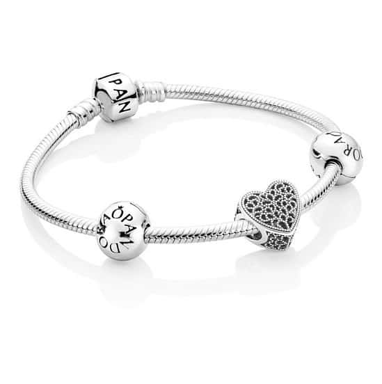 Romance Heart Charm Bracelet now ONLY £99.00 from £140.00!