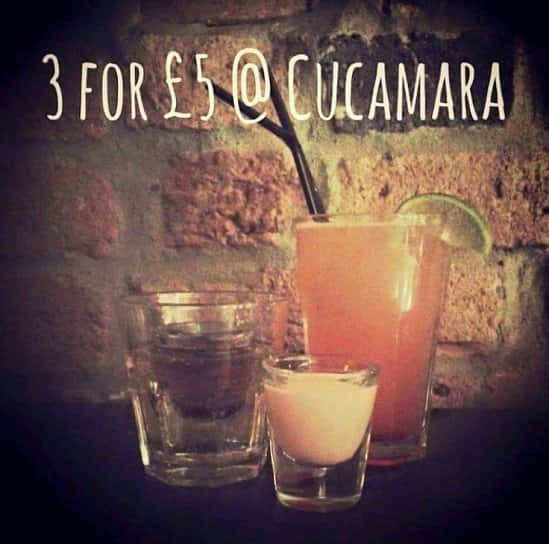 Come and try our famous 3 drinks for £5.00 in our fantastic hidden bar up Hurts Yard!