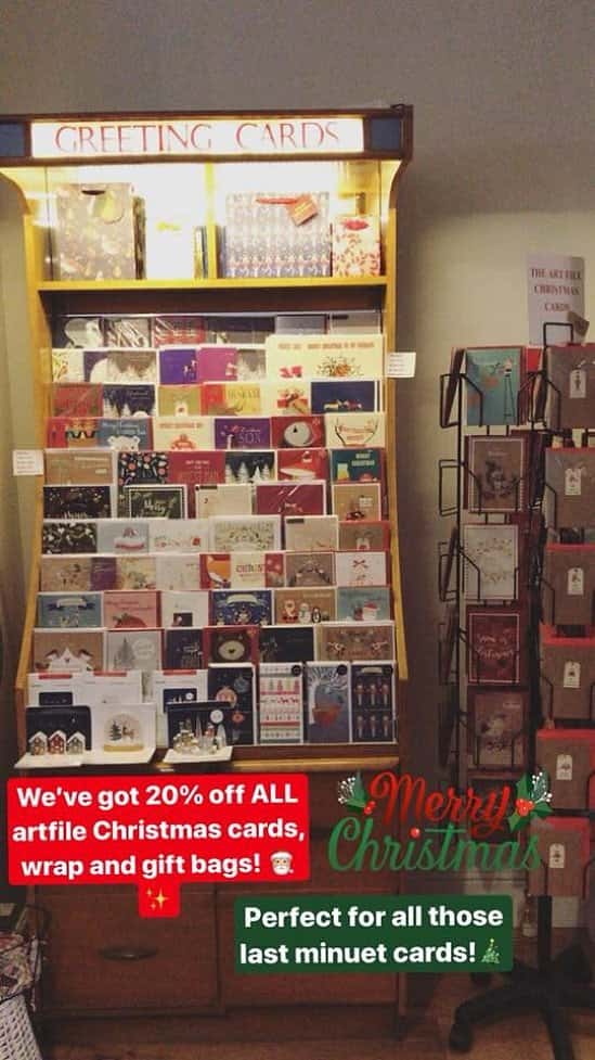 20% off all of our Christmas cards, Gift wrap and Gift bags!