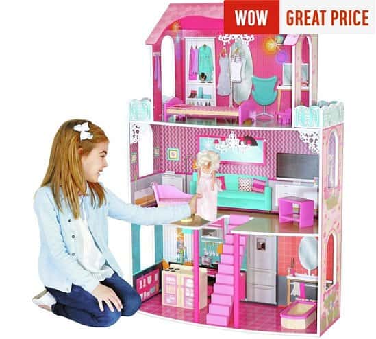 Chad Valley 3 Storey Glamour Mansion Dolls House - Now ONLY £32.99