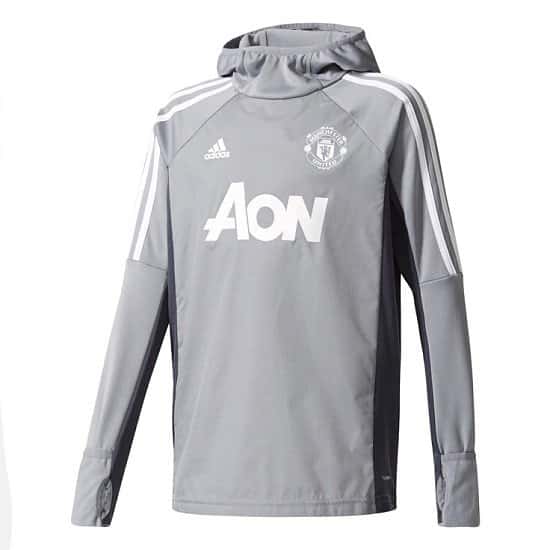 2017-2018 Man Utd Adidas Warm Up Top (Grey), now available for just £44.99