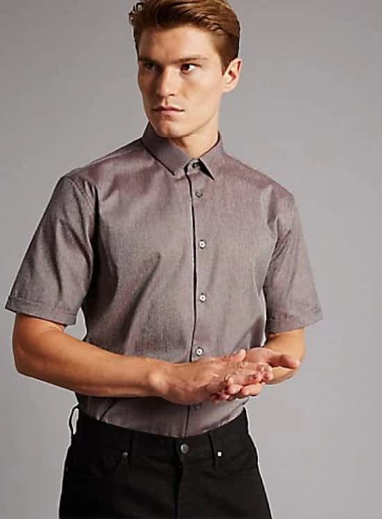 The M&S January Sale: up to 50% OFF Mens - Inc. Supima Cotton Slim Fit Textured Shirt!