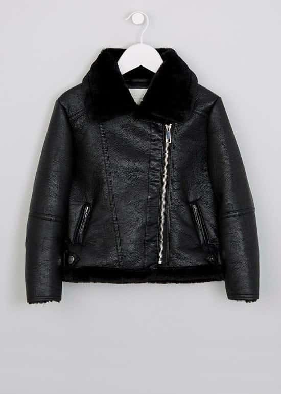 Up To 50% OFF Sale - Including this Girls Aviator PU Jacket SAVE £10.00!