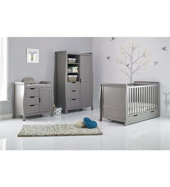 January Sales: Obaby Stamford Sleigh 3 Piece Room Set - Taupe Grey SAVE £350.00!