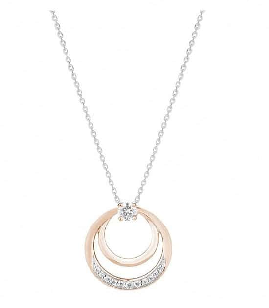 Get £115 off this beautiful Rose and white gold double circle pendant