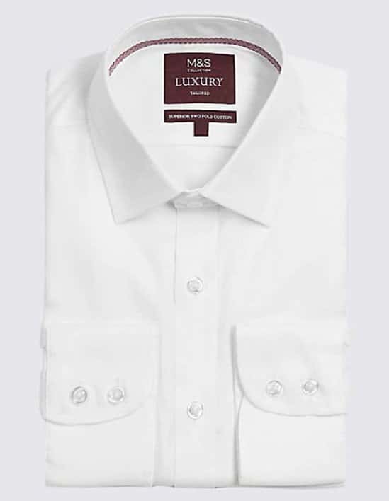 Men's Luxury Shirts - 2 for £60 OR 3 for £90: Including this Pure Cotton Tailored Fit Shirt!