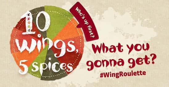 Share our new Wing Roulette for just £10.95!
