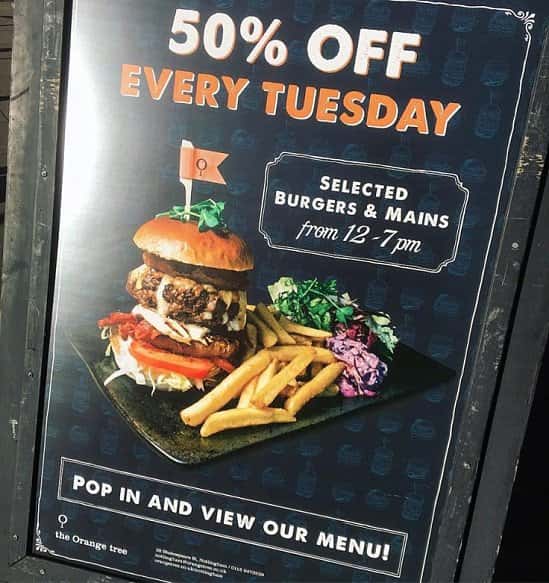 50% off Food this Tuesday