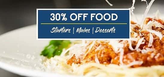 Enjoy 30% OFF FOOD and more amazing offers online!