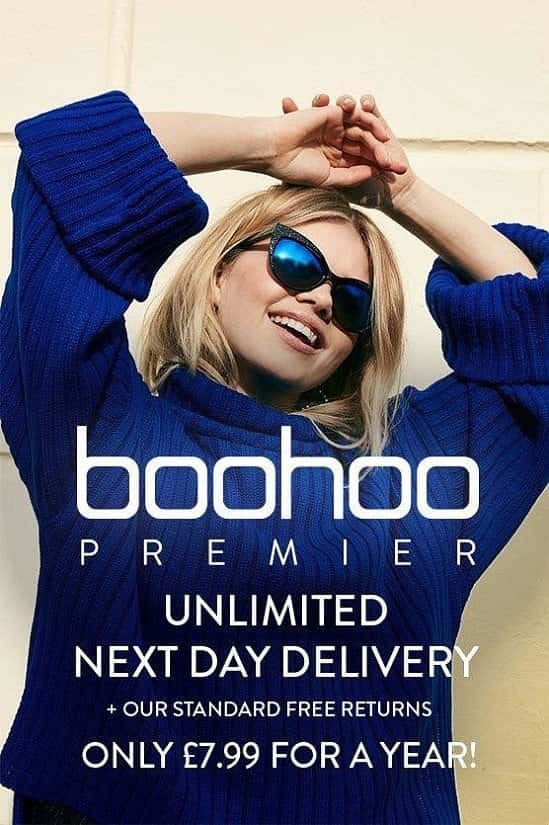 BOOHOO PREMIER: UNLIMITED DELIVERY FOR A YEAR £7.99!