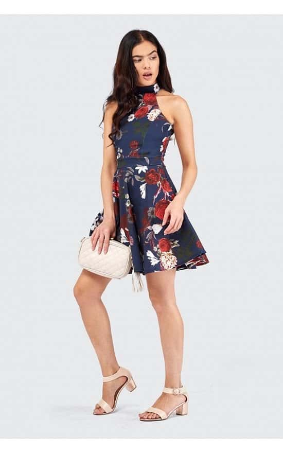 Save £10 on this Winter Floral High Neck Skater Dress