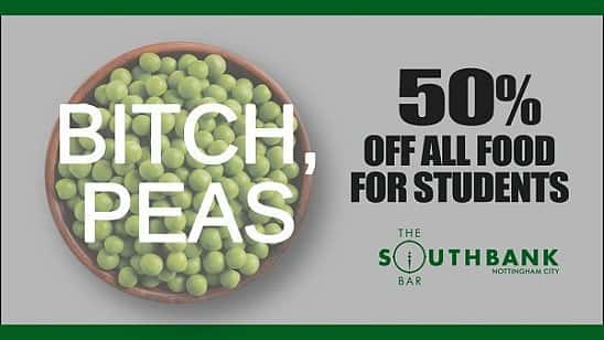 50% OFF all food for students!