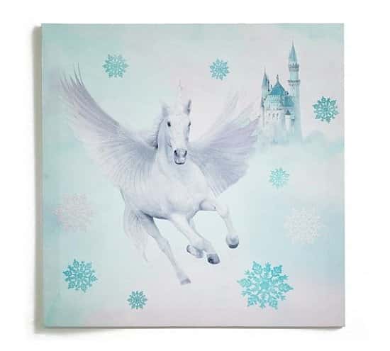 Arthouse Unicorn Glitter Framed Canvas - Now Half Price