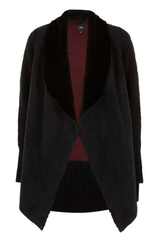 Save £45 on this Black faux suede knit back cardigan
