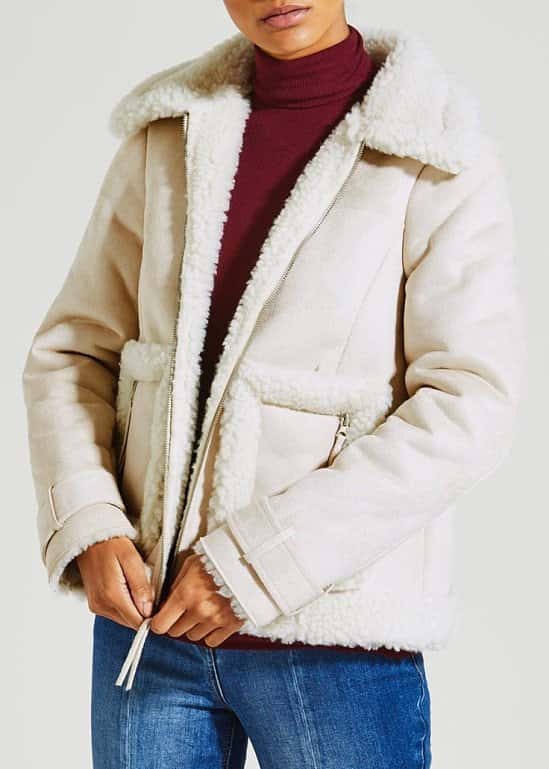 50% off this Cropped Faux Shearling Jacket