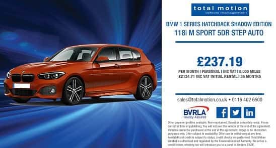 Lease the BMW 1 Series 118i M Sport Shadow Edition Auto from £237.19 (Inc VAT) per month!