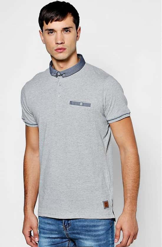 £9 off this Woven Collar Jersey Polo T-Shirt